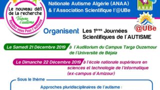 Les 1eres journees scientifiques de l AUTISME ANAA UBe Universite de Bejaia 21 22 dec 2019 poster1