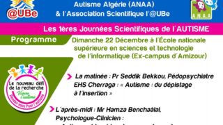 Les 1eres journees scientifiques de l AUTISME ANAA UBe Universite de Bejaia 21 22 dec 2019 poster3