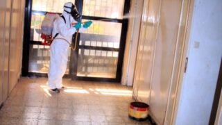 Compagne de desinfection des amphitheatres blocs pedagogiques et laboratoires Universite de Bejaia 30 Mars 2020l 012