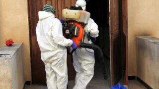 Compagne de desinfection des amphitheatres blocs pedagogiques et laboratoires Universite de Bejaia 30 Mars 2020l 035