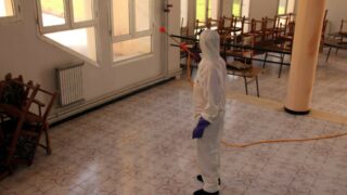 Desinfection Blocs Pedagogique Campus Targa Ouzemour MGX Univ Bejaia 15 Sept 2020030