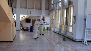 Desinfection Blocs Pedagogique Campus Targa Ouzemour MGX Univ Bejaia 15 Sept 2020032