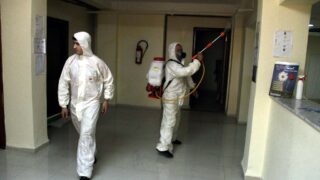 Desinfection Blocs Pedagogique Campus Targa Ouzemour MGX Univ Bejaia 15 Sept 2020069