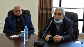 Installation du Professeur AOUDIA Sofiane, nouveau Doyen de la Faculté des Sciences Exactes 36 de gauche à droite: Pr BOUKERROUI Abdelhamid, Ex doyen de la faculté des sciences exactes et le Pr Sadeddine Abdelhamid, vice recteur du développement, de la prospective et de l’orientation