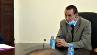 Installation du Professeur AOUDIA Sofiane, nouveau Doyen de la Faculté des Sciences Exactes 4 Pr BOUDA Ahmed, recteur de l'université de Bejaia