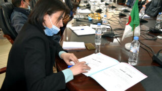 Installation du Dr BELHOUCINE Mounia en qualite de vice recteur charge des relations exterieures universite Bejaia 11 03 2021 13