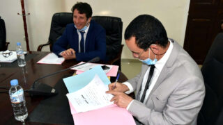 Installation du Dr BELHOUCINE Mounia en qualite de vice recteur charge des relations exterieures universite Bejaia 11 03 2021 15