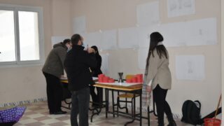 Affichage des travaux des etudiantseL1 du departement darchitecture le 1 fevrier 2022 12