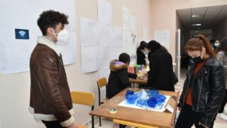 Affichage des travaux des etudiantseL1 du departement darchitecture le 1 fevrier 2022 23