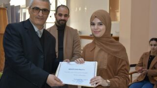 l affichage final de l atelier L2 architecture faculte de technologie Presentation de a maquette de l eudiante Boussemar Mounir 04