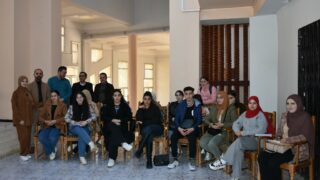 l affichage final de l atelier L2 architecture faculte de technologie Presentation de a maquette de l eudiante Boussemar Mounir 13