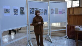 l affichage final de l atelier L2 architecture faculte de technologie Presentation de a maquette de l eudiante Boussemar Mounir 32