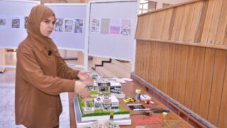 l affichage final de l atelier L2 architecture faculte de technologie Presentation de a maquette de l eudiante Boussemar Mounir 49